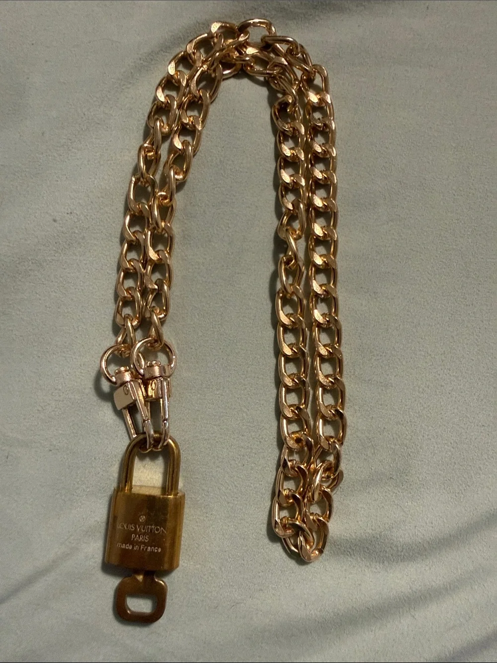 Louis Vuitton Gold Padlock Pendant Necklace